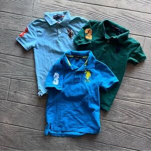 U.S Polo Assn. Kids Polo Shirt Bundle Set - Blue and Green